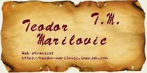 Teodor Marilović vizit kartica